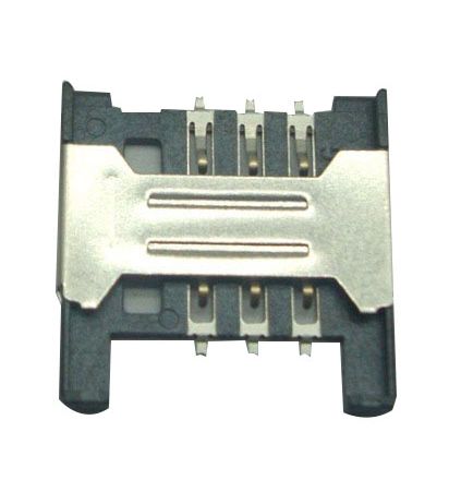 SIM kaart connector 6P voor standaard simkaart formaat SMD PCB